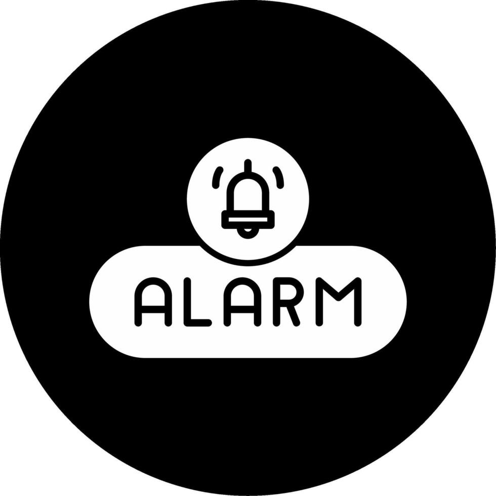 Set Alarm Button Glyph Circle Inverted vector