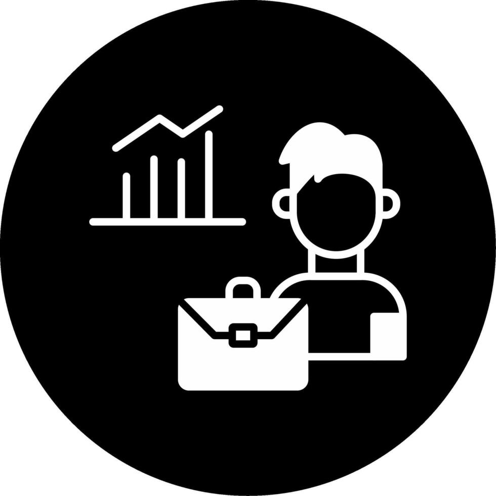 Strategic Career Growth Plan Glyph Circle Inverted vector