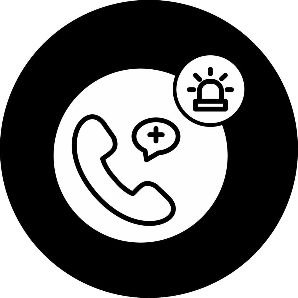 Emergency Contact Information Glyph Circle Inverted vector