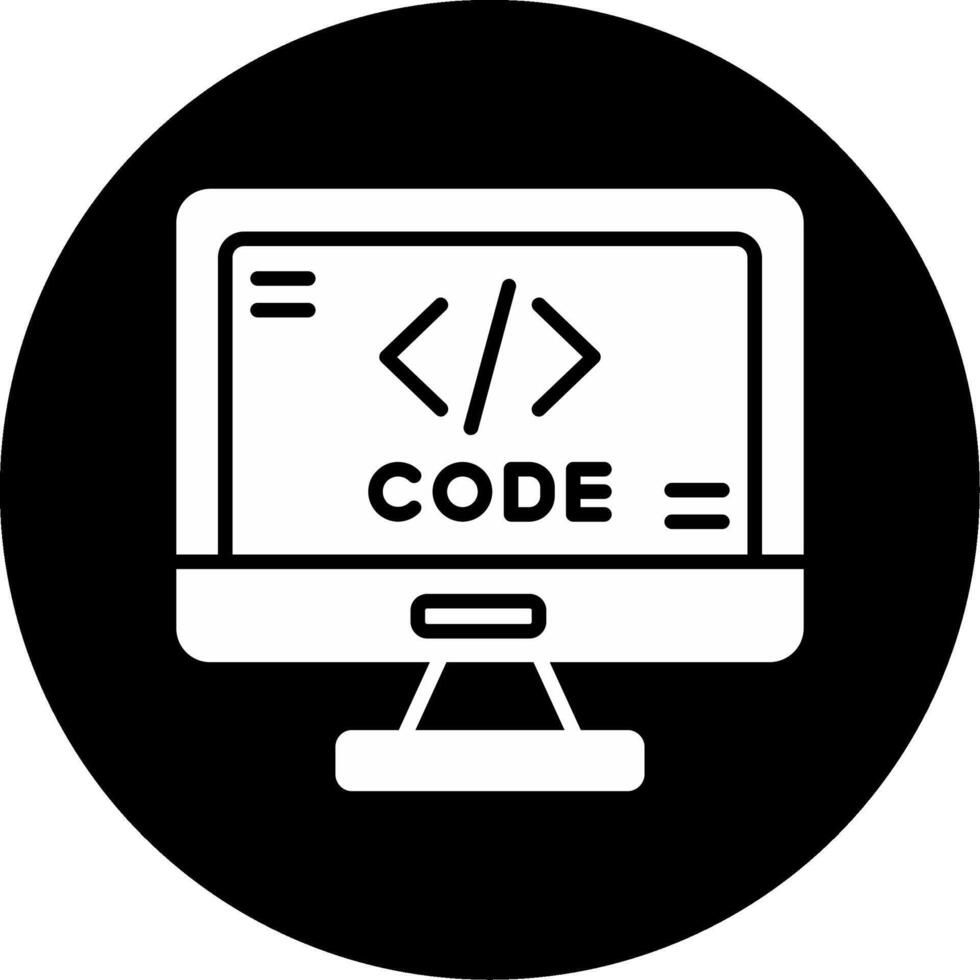 Code Formatting Tool Icon Glyph Circle Inverted vector