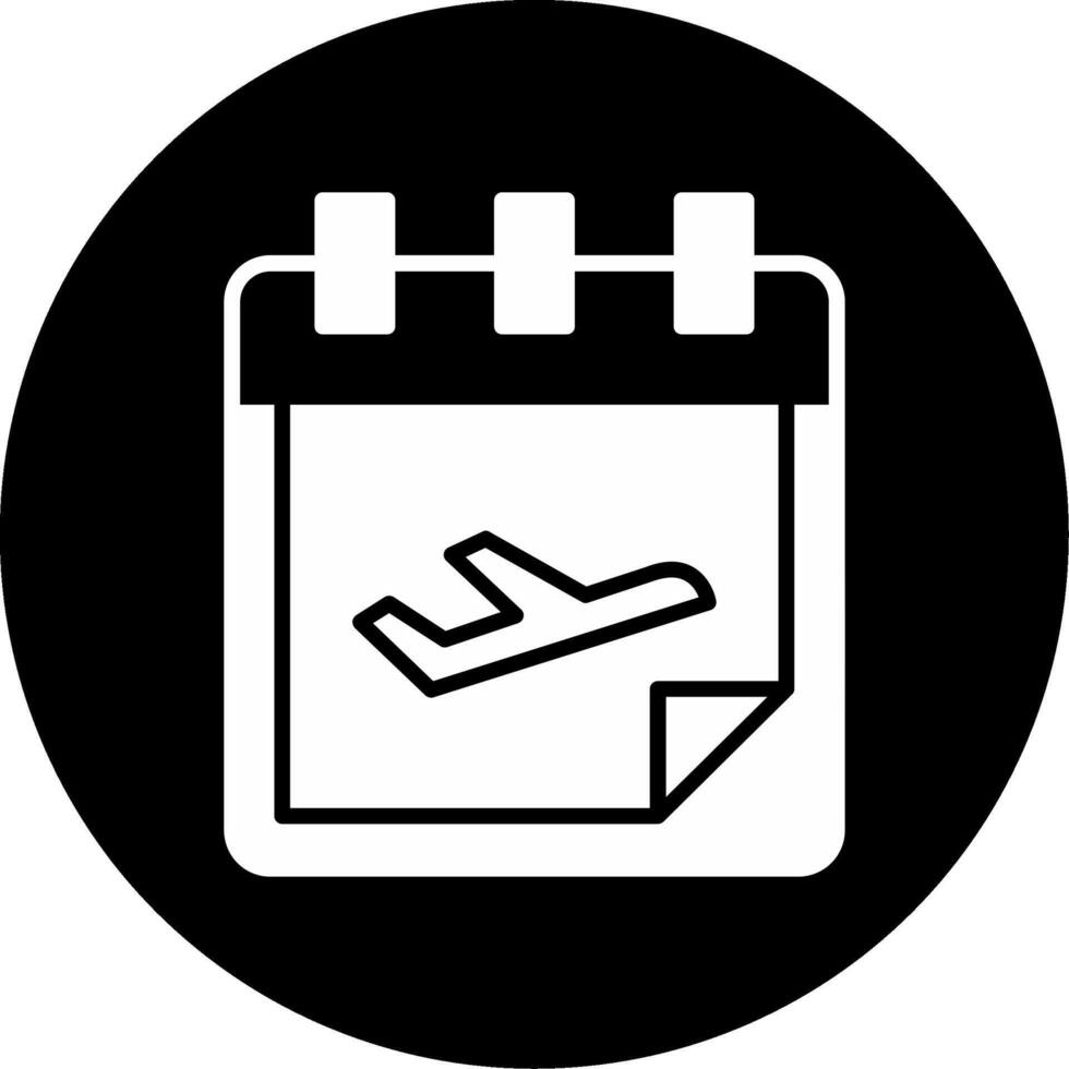 Daily Flights Schedule Board Glyph Circle Inverted vector