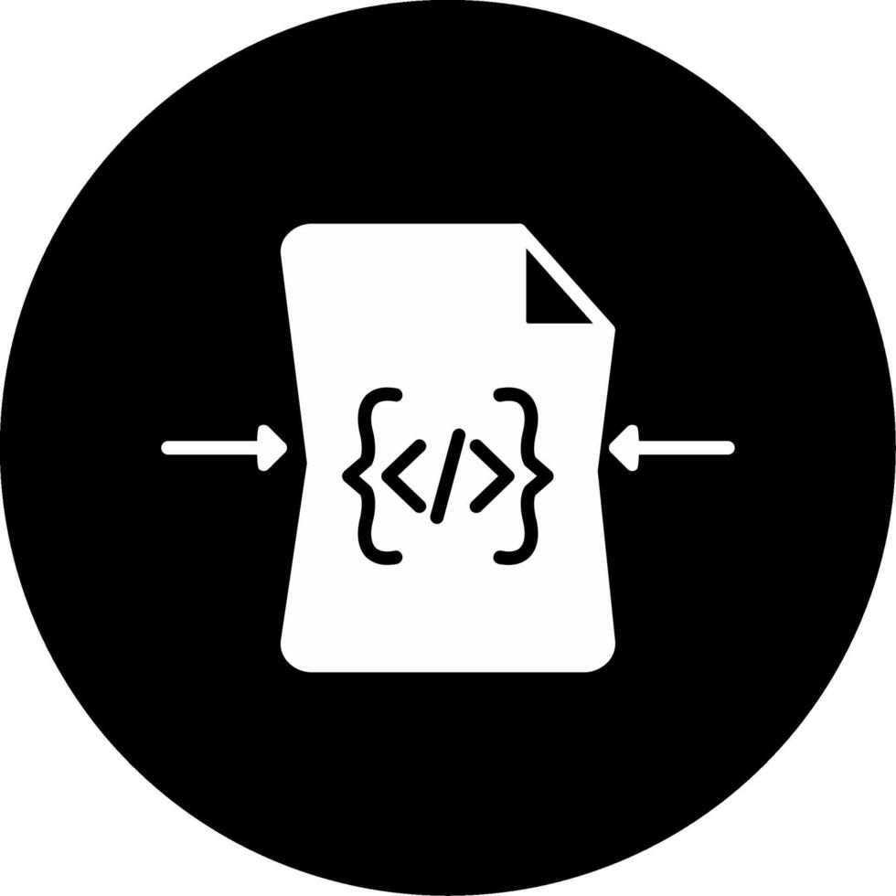 Minified Code Block Icon Glyph Circle Inverted vector