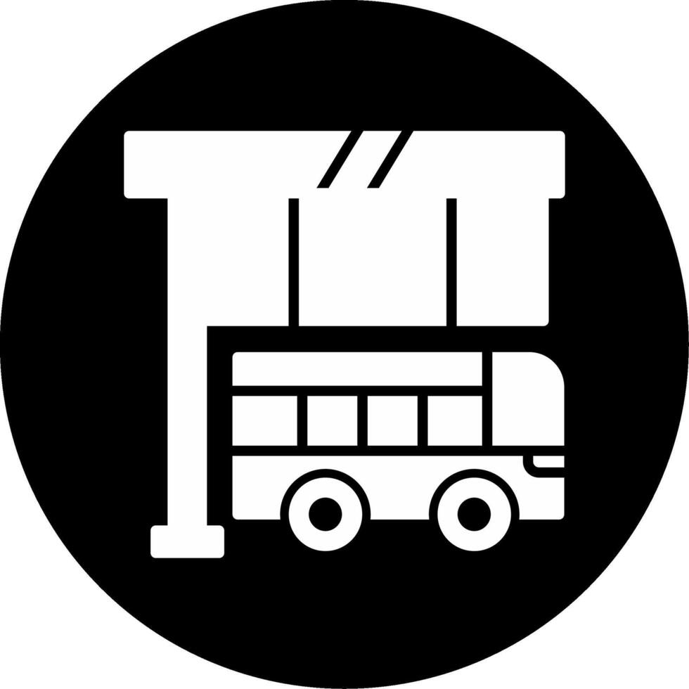 Central Bus Dispatch Office Glyph Circle Inverted vector