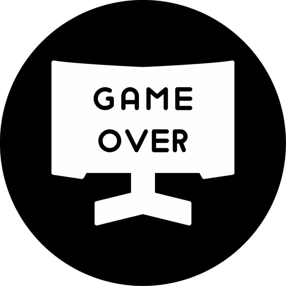 Game Over Glyph Circle Inverted vector