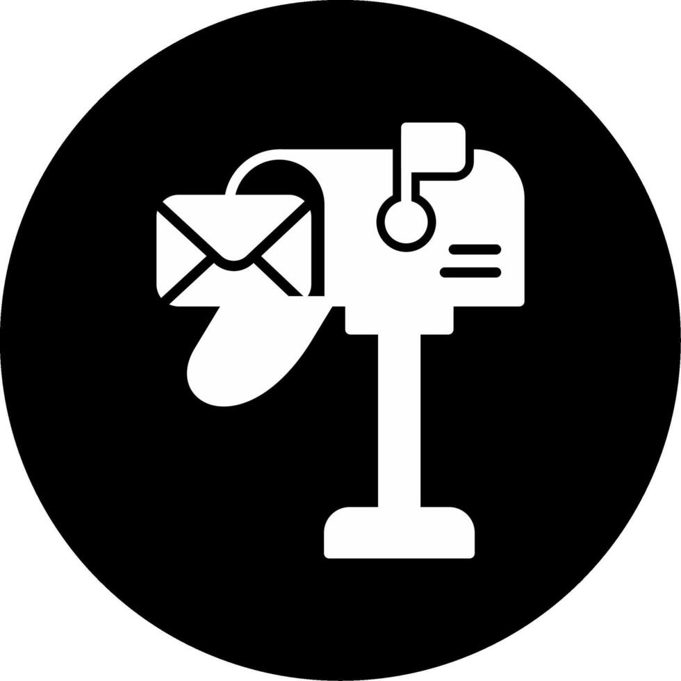 Wall Mounted Mailbox Slot Glyph Circle Inverted vector
