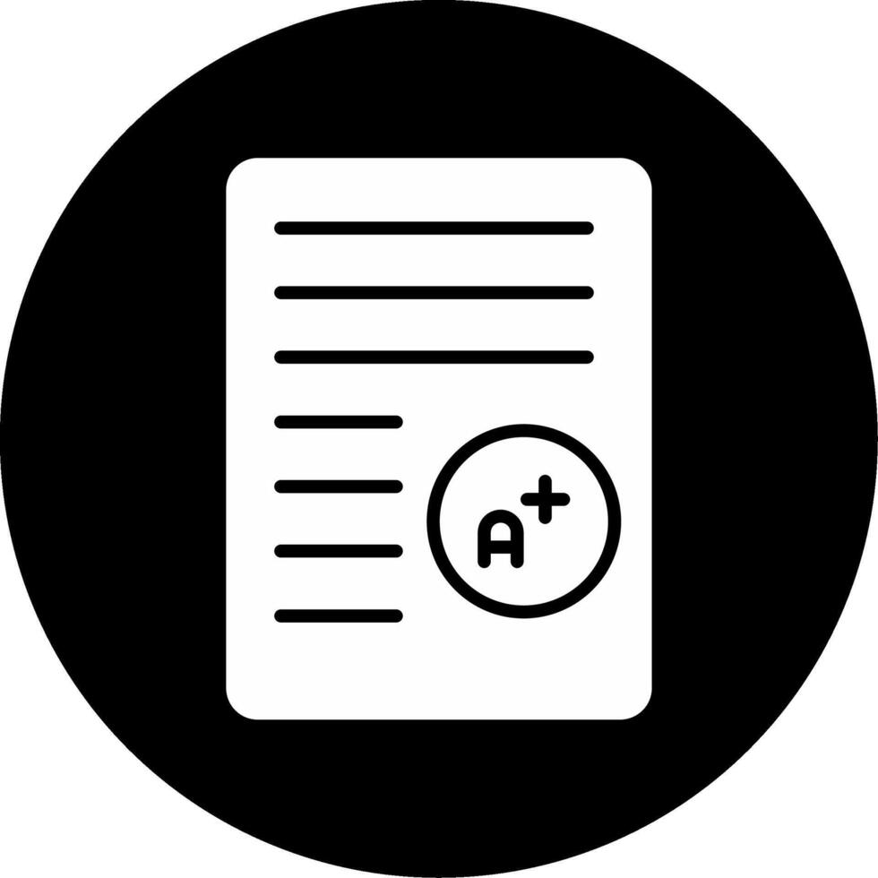 Student Report Card Glyph Circle Inverted vector