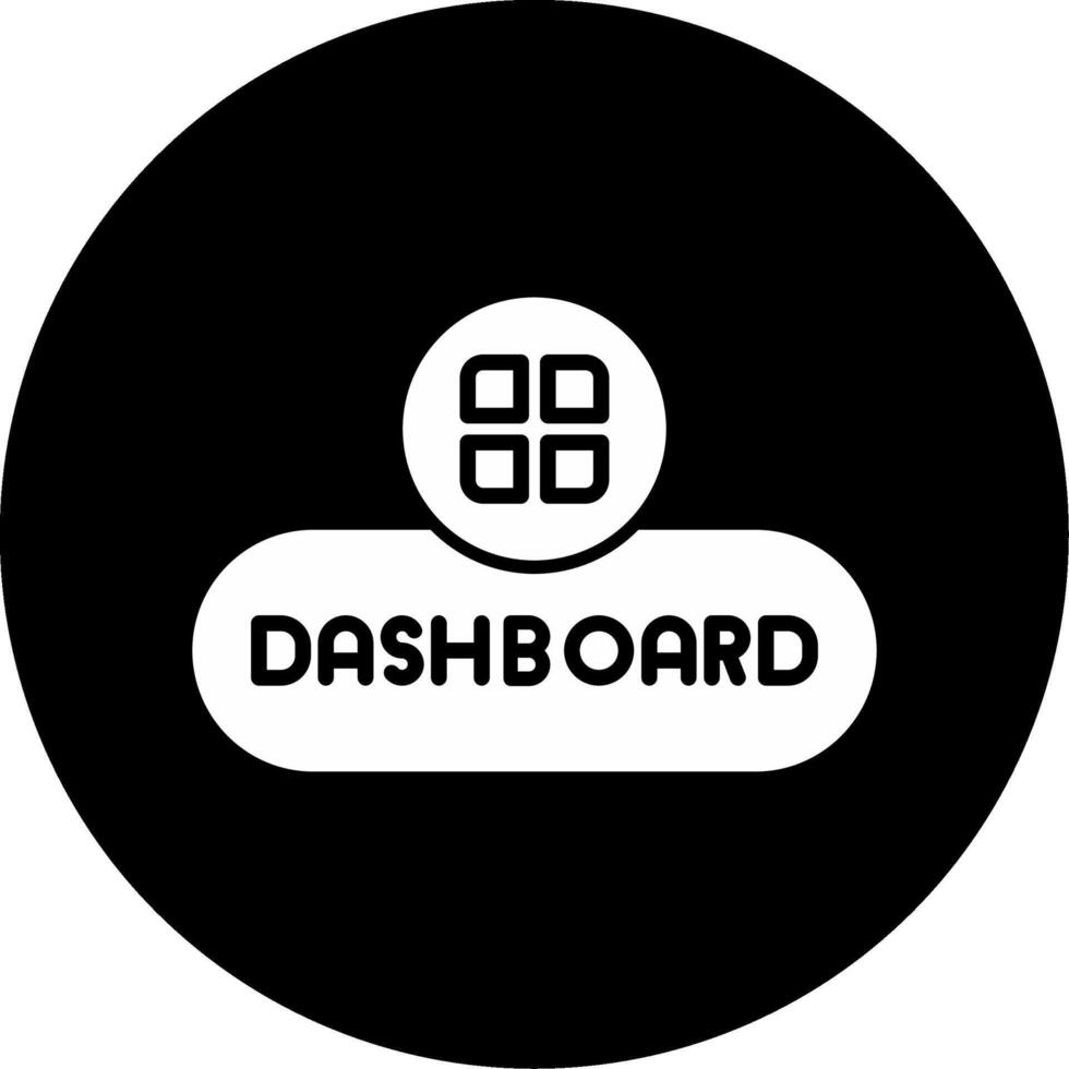 Open Dashboard Button Glyph Circle Inverted vector