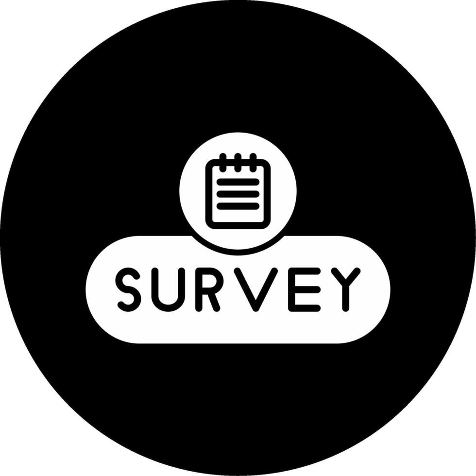 Start Survey Button Glyph Circle Inverted vector