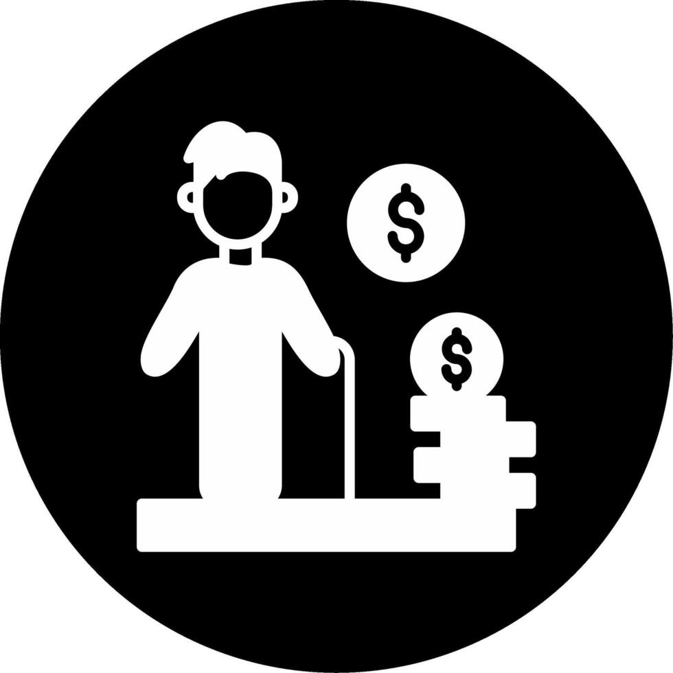 Freelance Retirement Savings Plan Glyph Circle Inverted vector