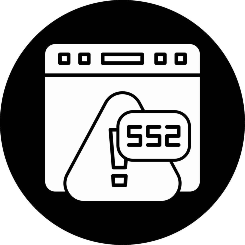 Error 552 Invalid File Format Error Glyph Circle Inverted vector