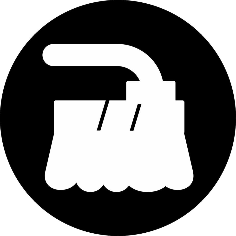 Stiff Cleaning Brush Glyph Circle Inverted vector