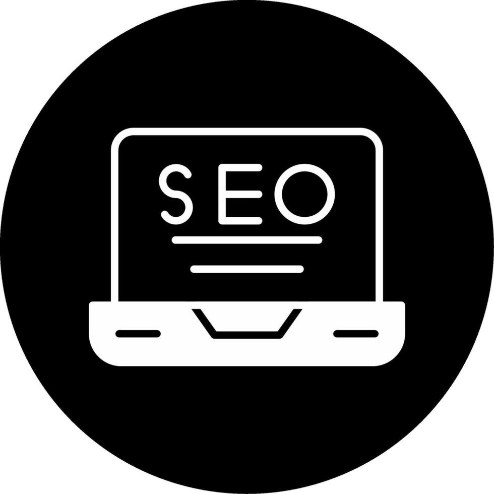Search Engine Optimization SEO Glyph Circle Inverted vector