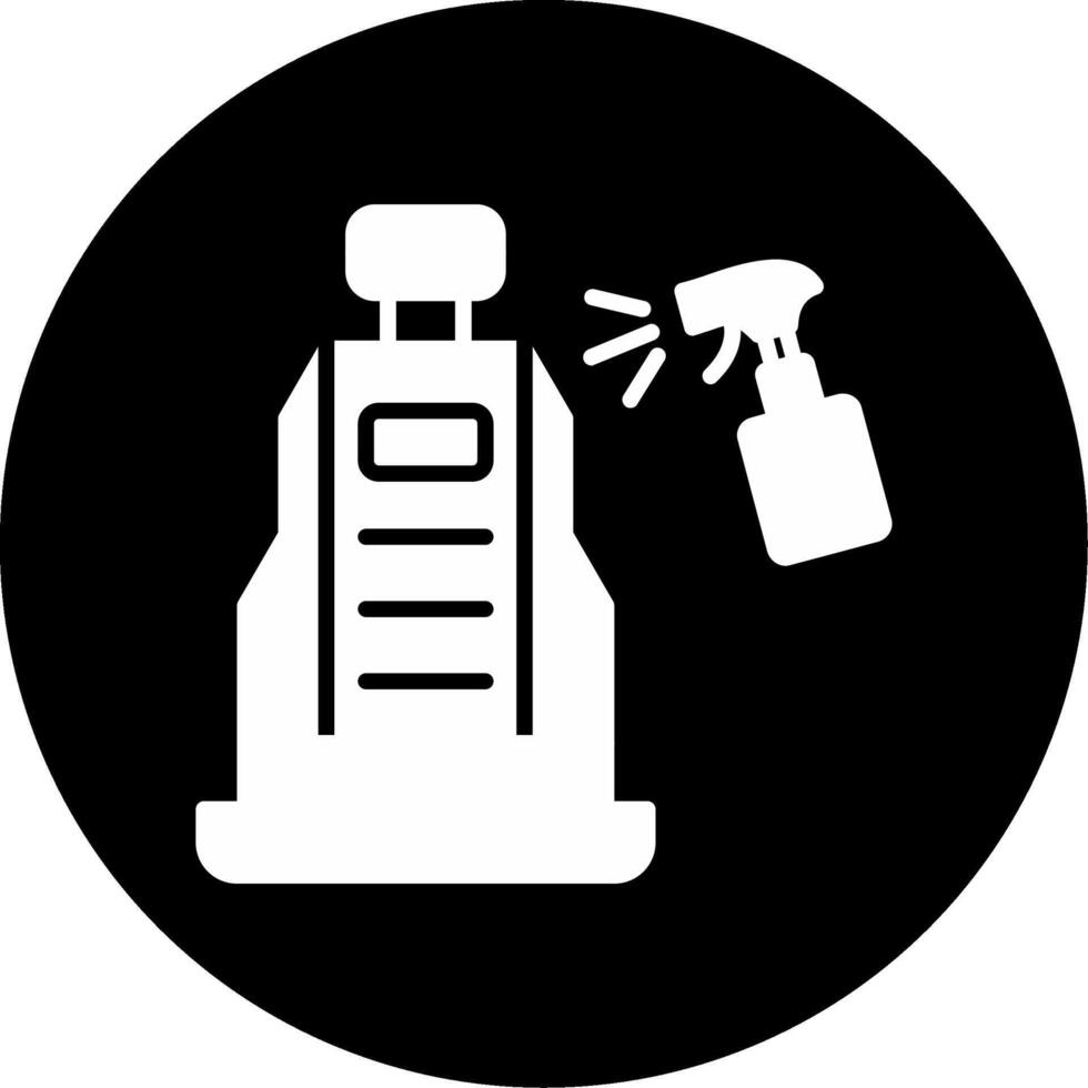 Fabric Upholstery Cleaner Glyph Circle Inverted vector