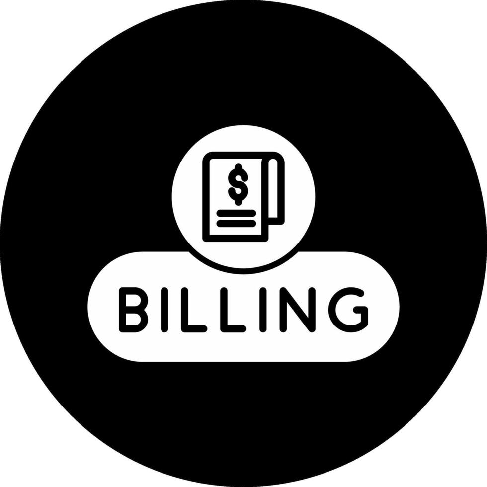 Billing Details Button Glyph Circle Inverted vector