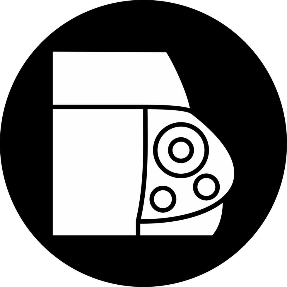 Red Brake Light Lens Glyph Circle Inverted vector