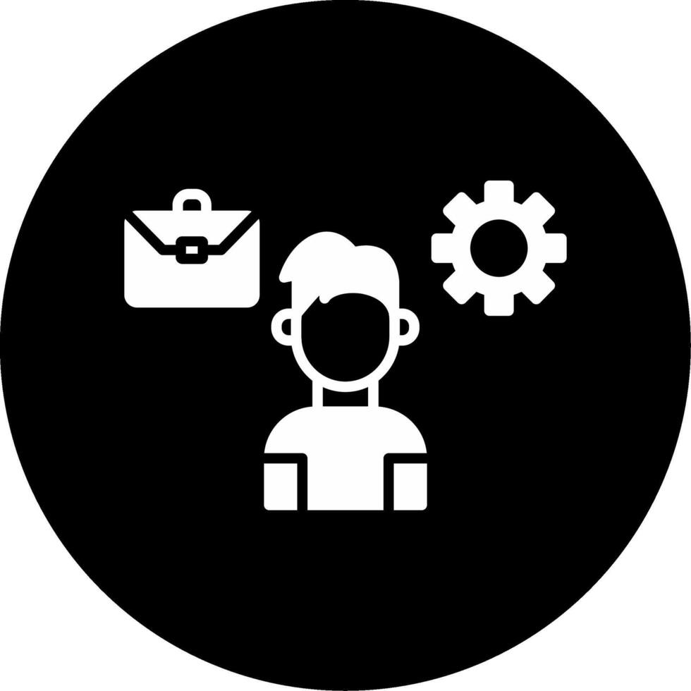 Proven Stress Management Strategy Glyph Circle Inverted vector