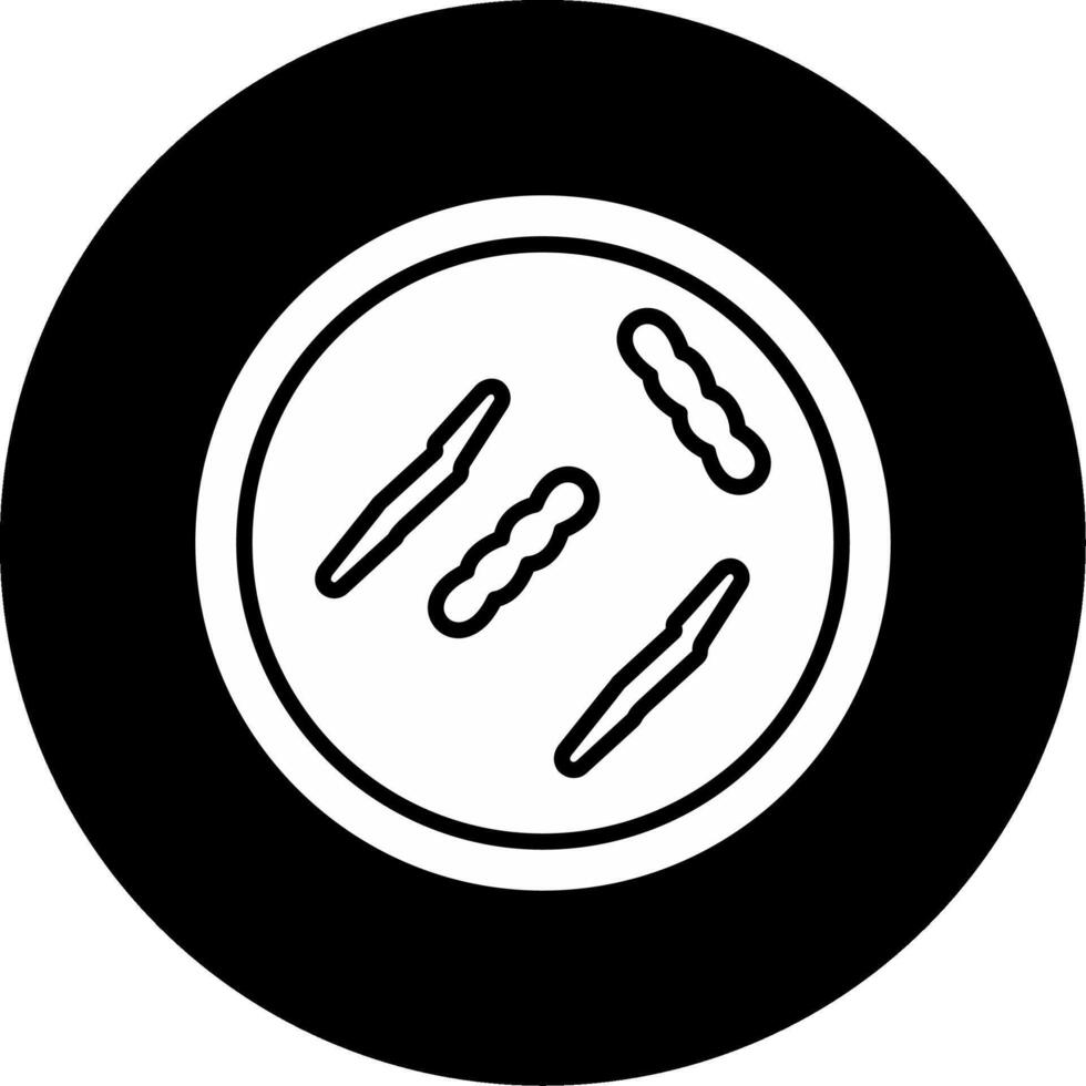 Lactococcus lactis Dairy Culture Bacteria Glyph Circle Inverted vector