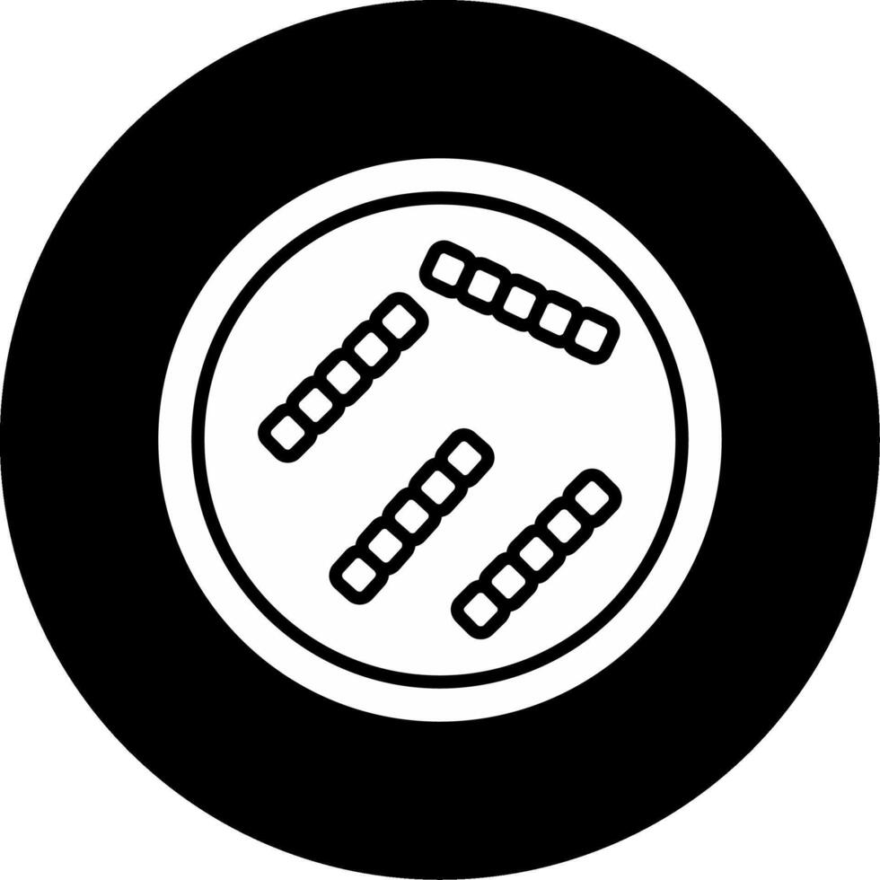 Streptococcus thermophilus Probiotic Yogurt Bacteria Glyph Circle Inverted vector