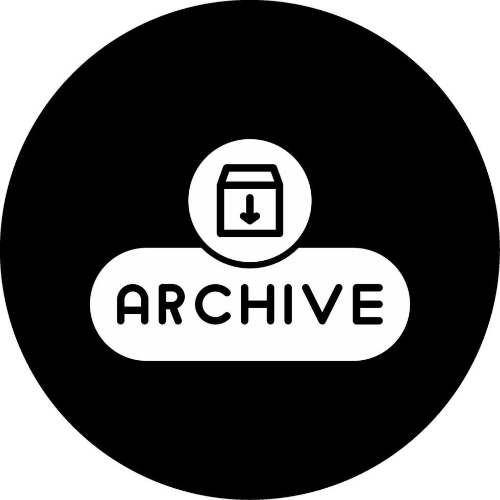 Move to Archive Button Glyph Circle Inverted vector