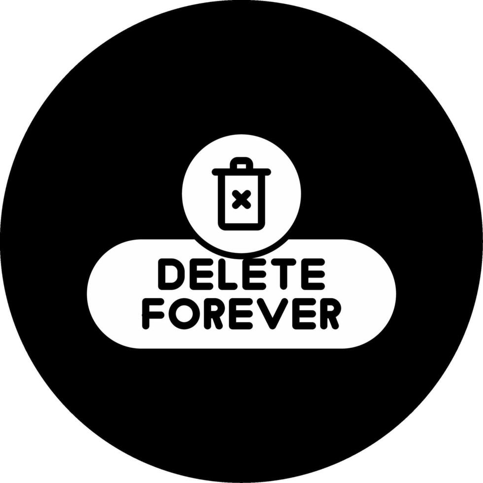 Delete Permanently Button Glyph Circle Inverted vector