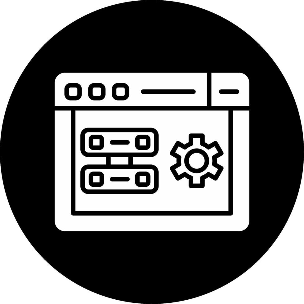 Server Side Rendering Process Glyph Circle Inverted vector