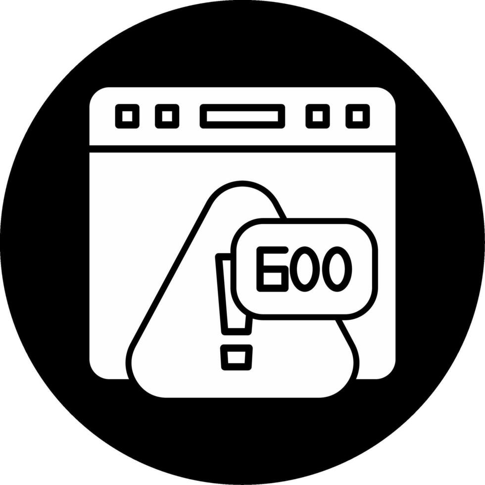 Error 600 Custom App Timeout Glyph Circle Inverted vector