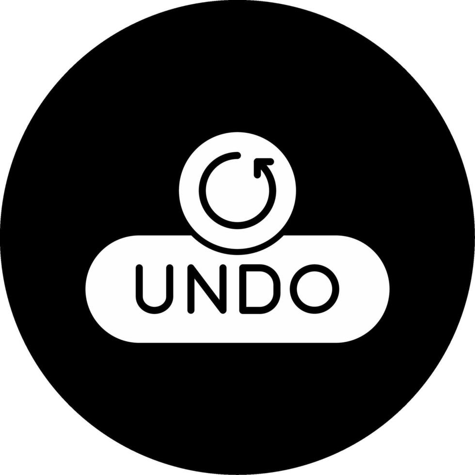 Undo Action Button Glyph Circle Inverted vector
