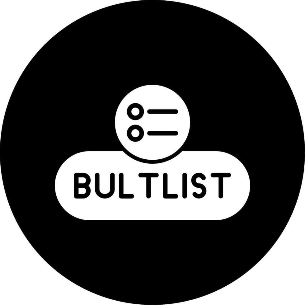 Bullet List Toggle Button Glyph Circle Inverted vector