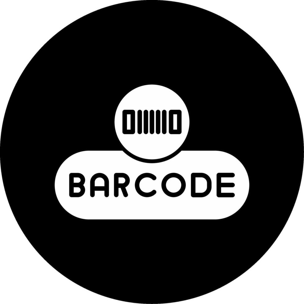 Scan Barcode Button Glyph Circle Inverted vector