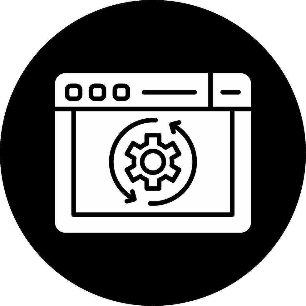 ui componente ciclo vital icono glifo circulo invertido vector