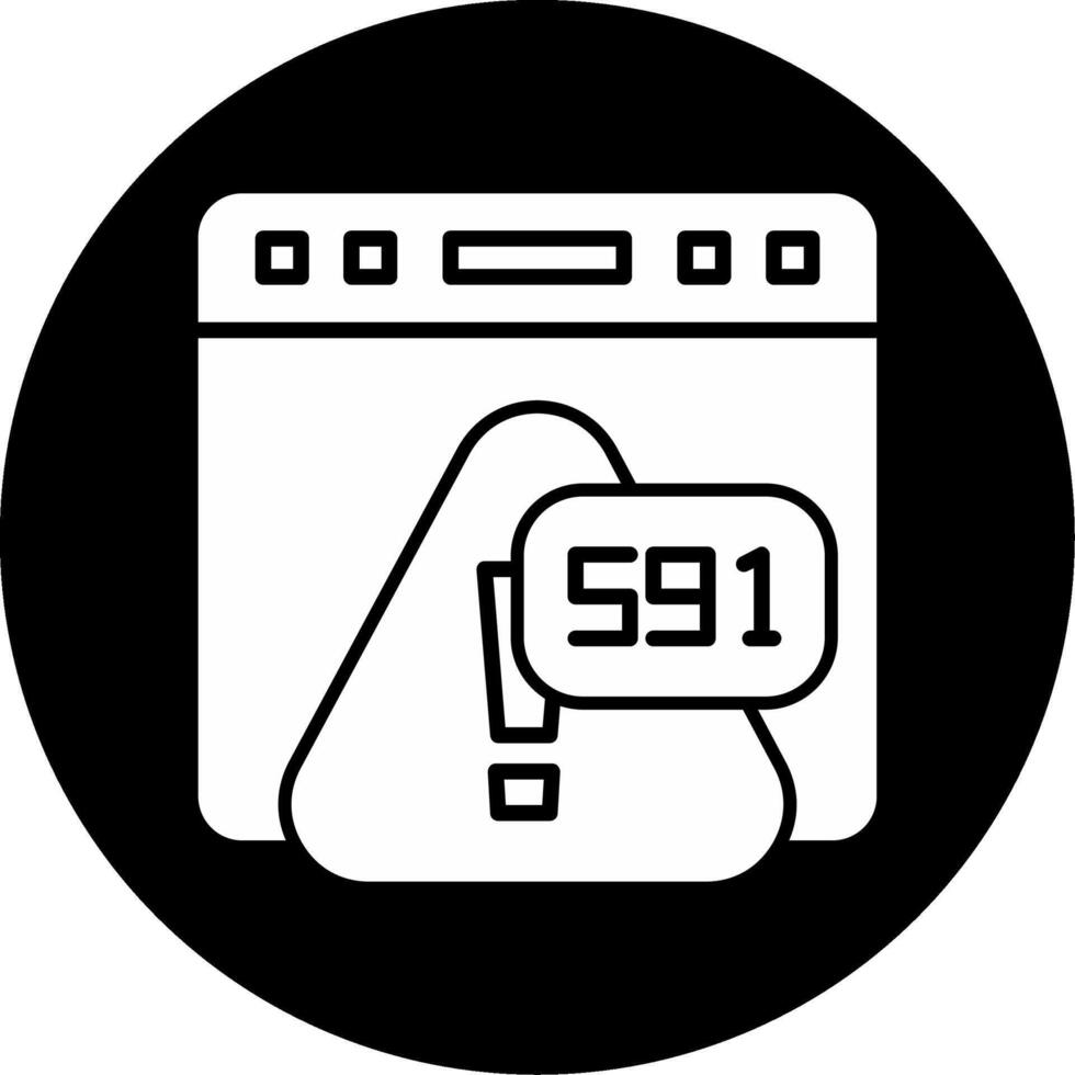 Error 591 File Write Permission Denied Glyph Circle Inverted vector