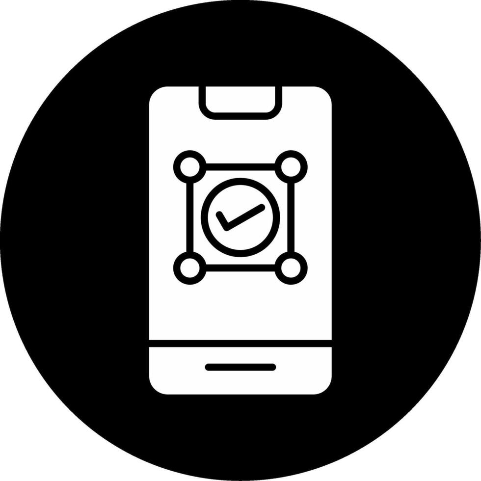 Mobile First Design Icon Glyph Circle Inverted vector