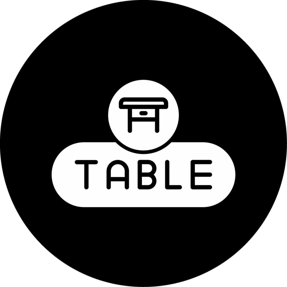 Create Table Button Glyph Circle Inverted vector