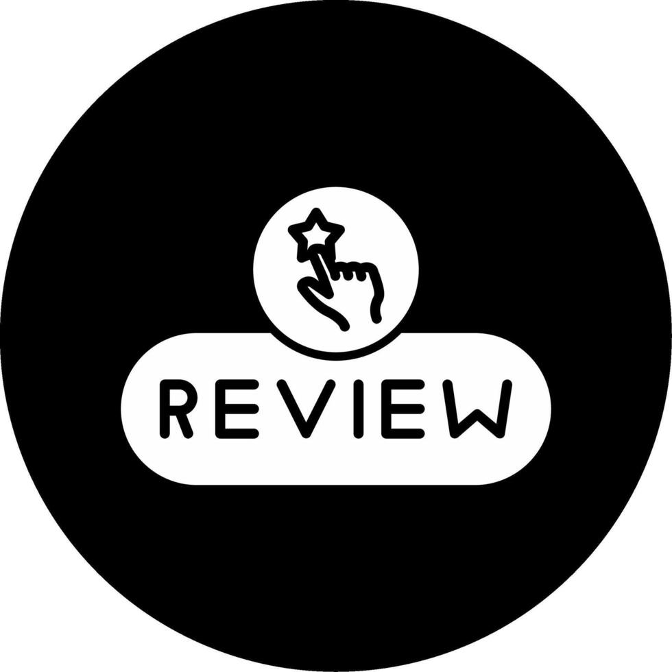 Leave Review Button Glyph Circle Inverted vector