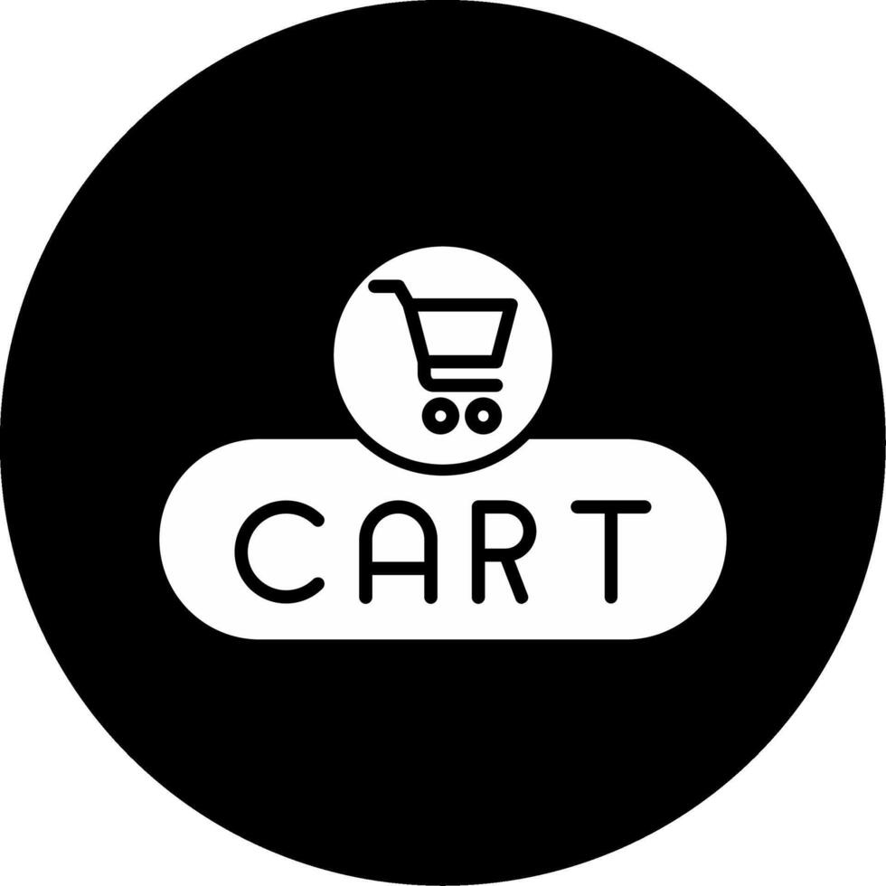 View Cart Button Glyph Circle Inverted vector