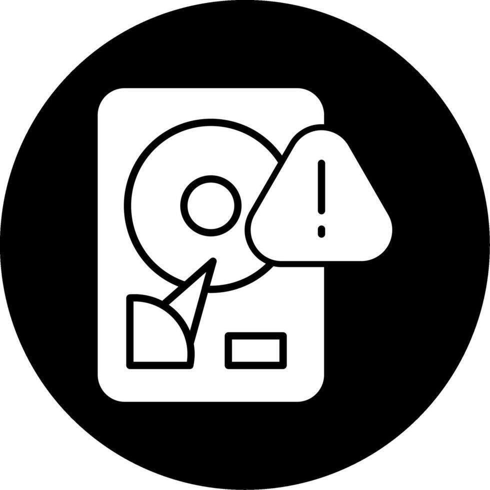 No Space Left on Device Glyph Circle Inverted vector