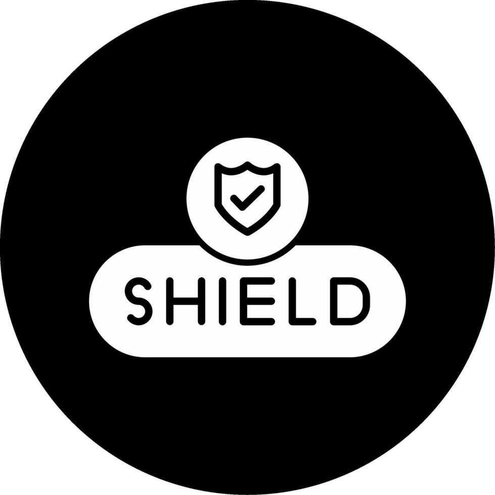 Activate Shield Button Glyph Circle Inverted vector