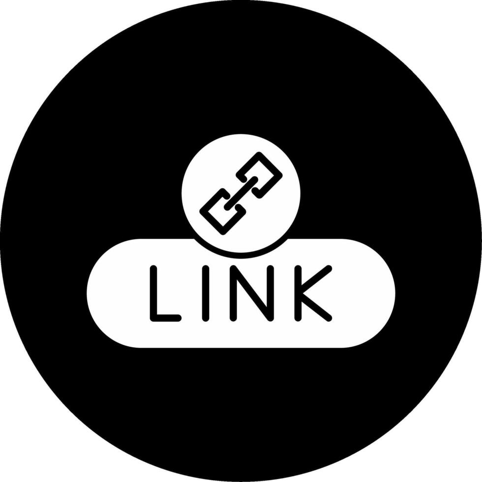 Add Link Button Glyph Circle Inverted vector