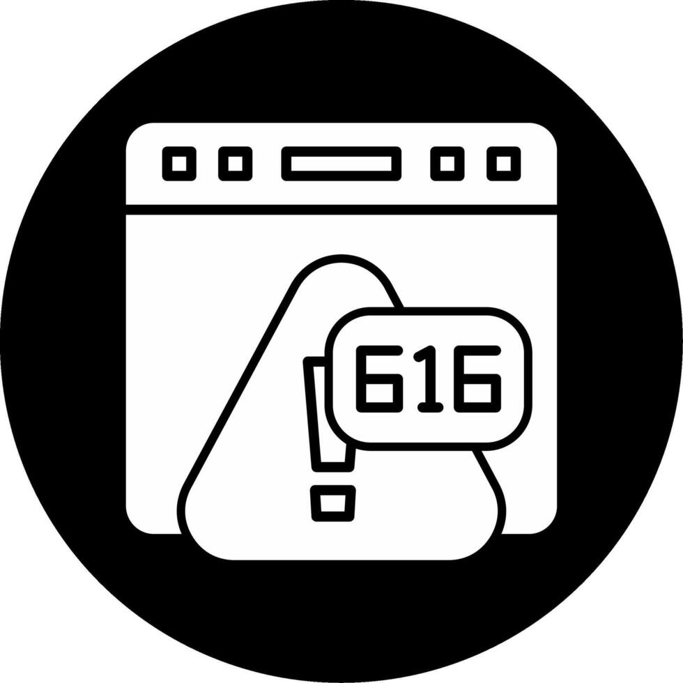 Error 616 Download Link Expired Glyph Circle Inverted vector