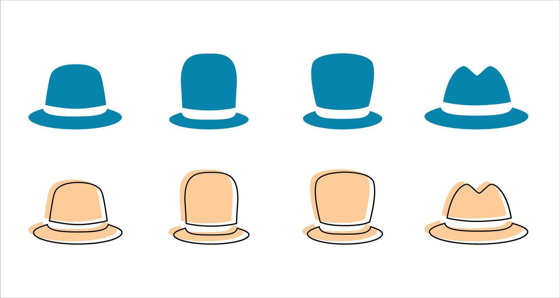 Collection of Various Hats Clipart. vector