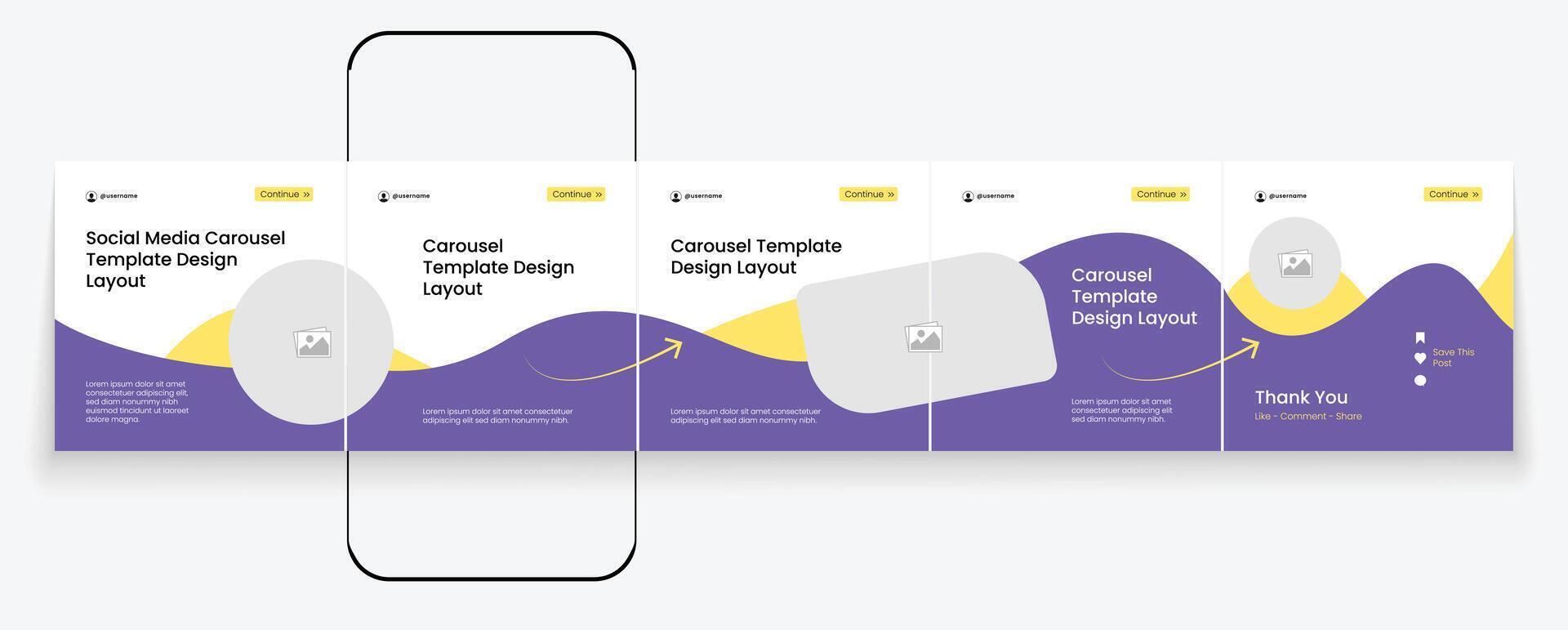 creative and minimal carousel layout design template vector