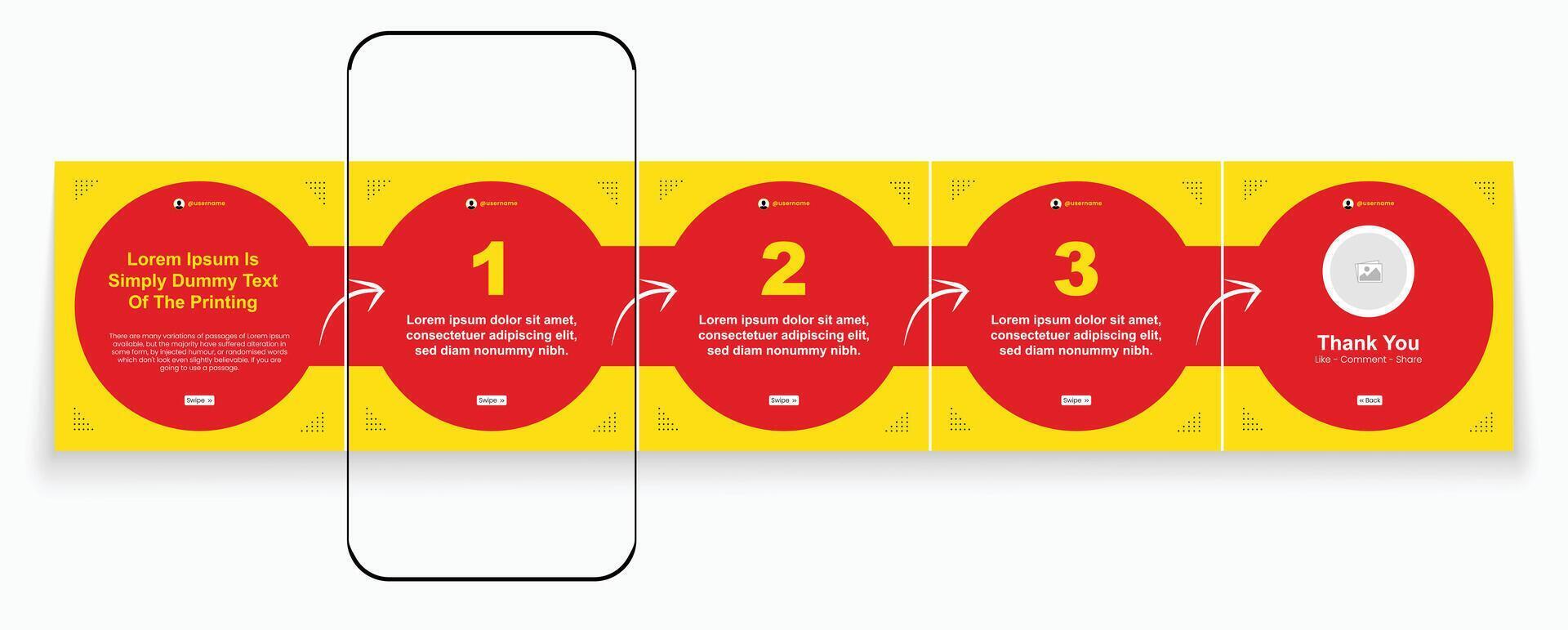 Social media carousel design for branding vector