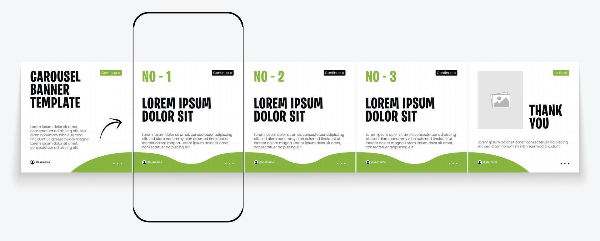 Editable carousel design layout. vector