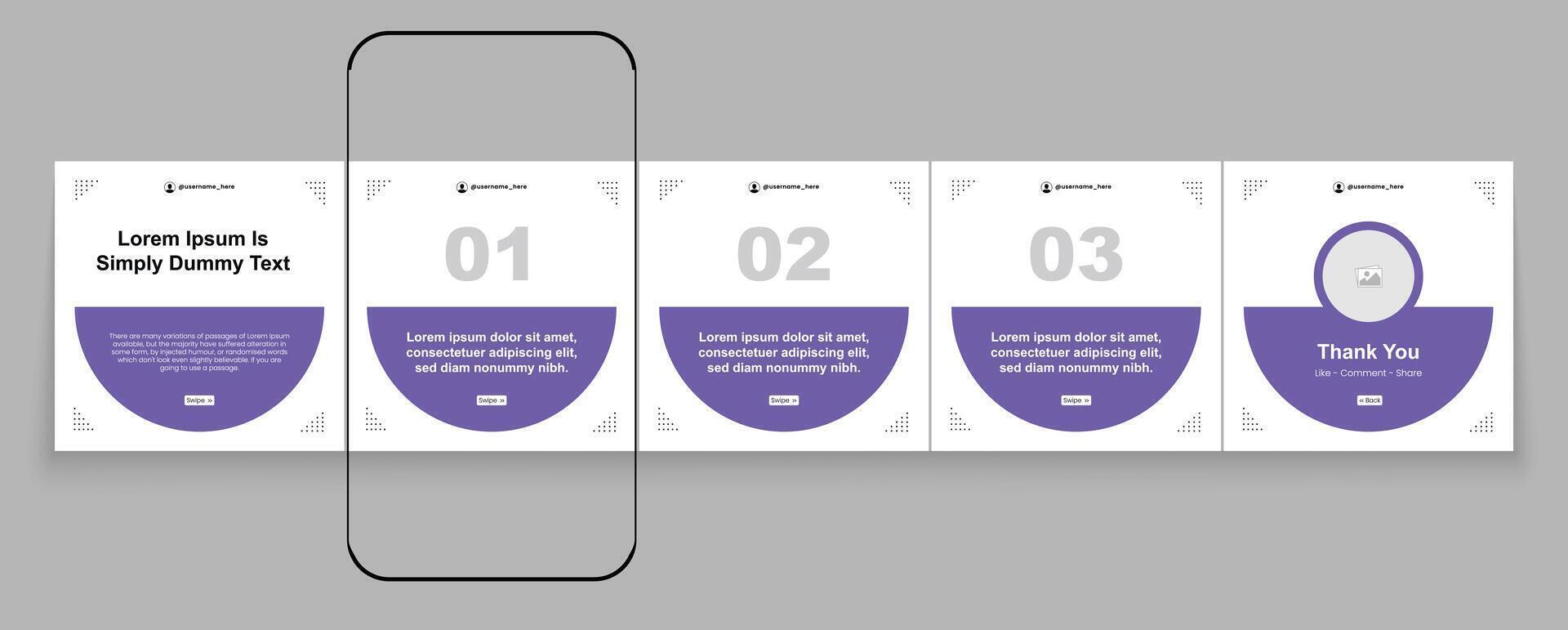 Minimal and creative carousel template design layout vector