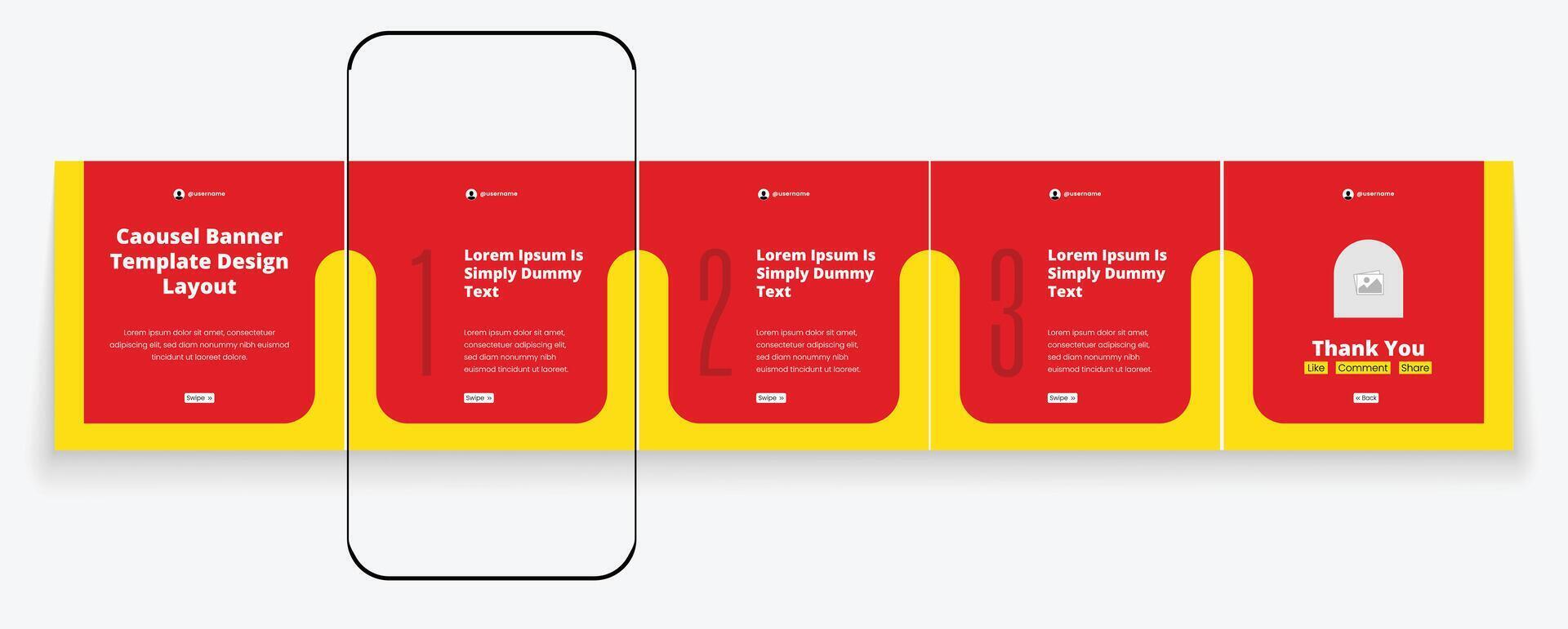 social media carousel template design layout for promotion tips and tricks vector
