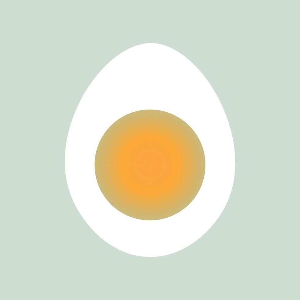 Half of a boiled egg, isolated vector