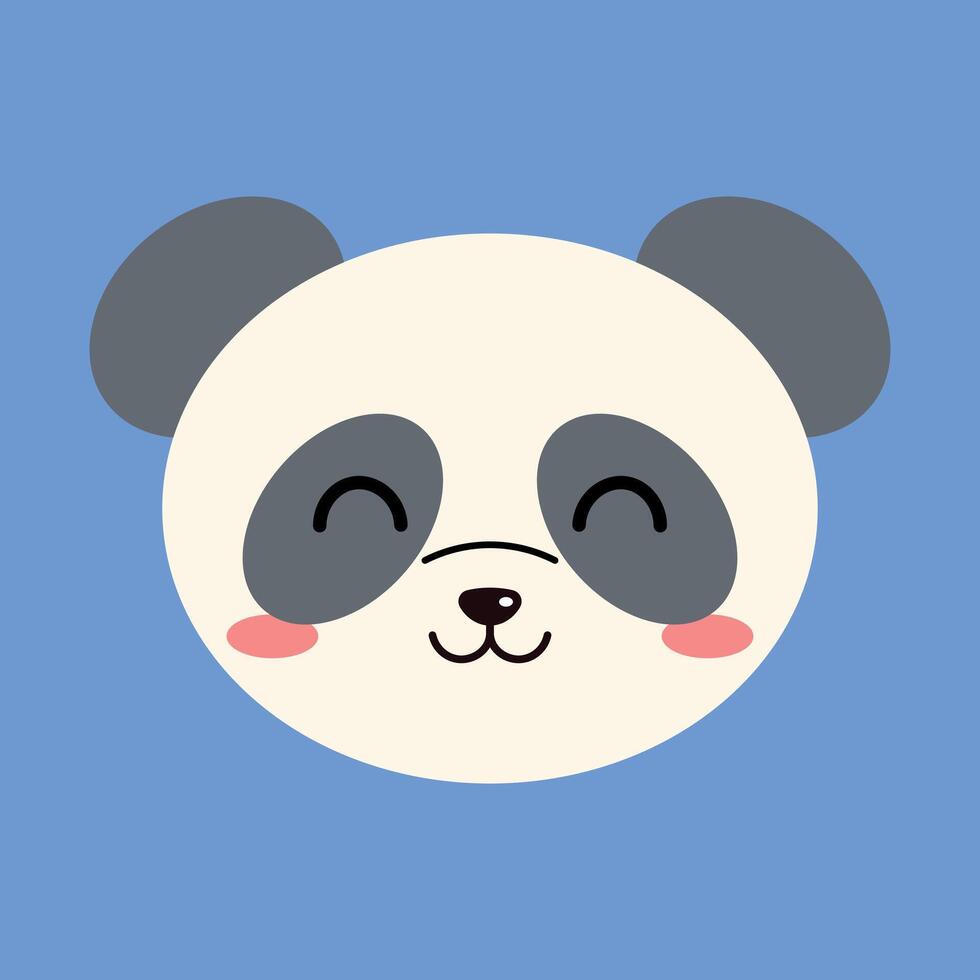 Cartoon kawaii panda face isolated vector