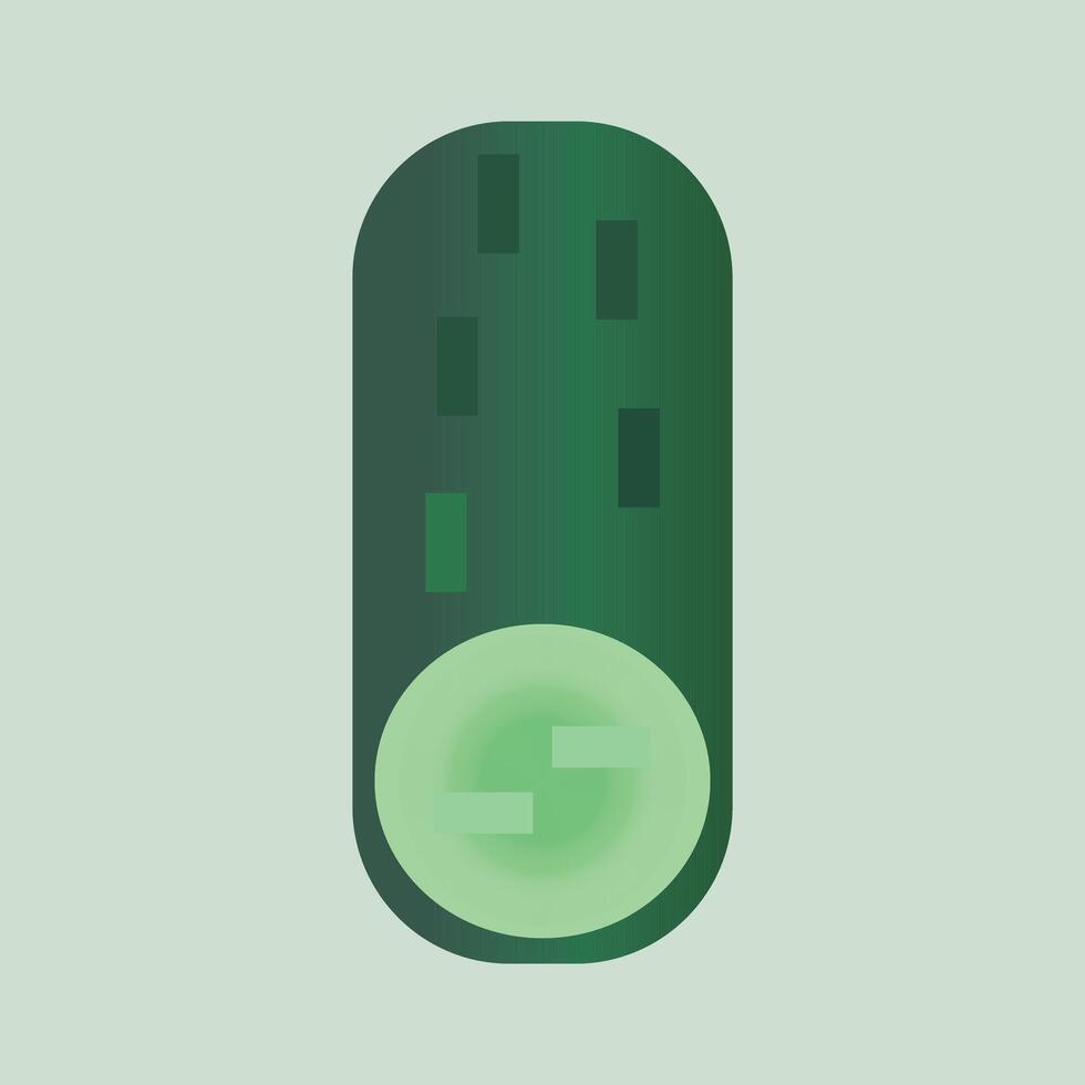 Cartoon icon of a cucumber. Isolated vector