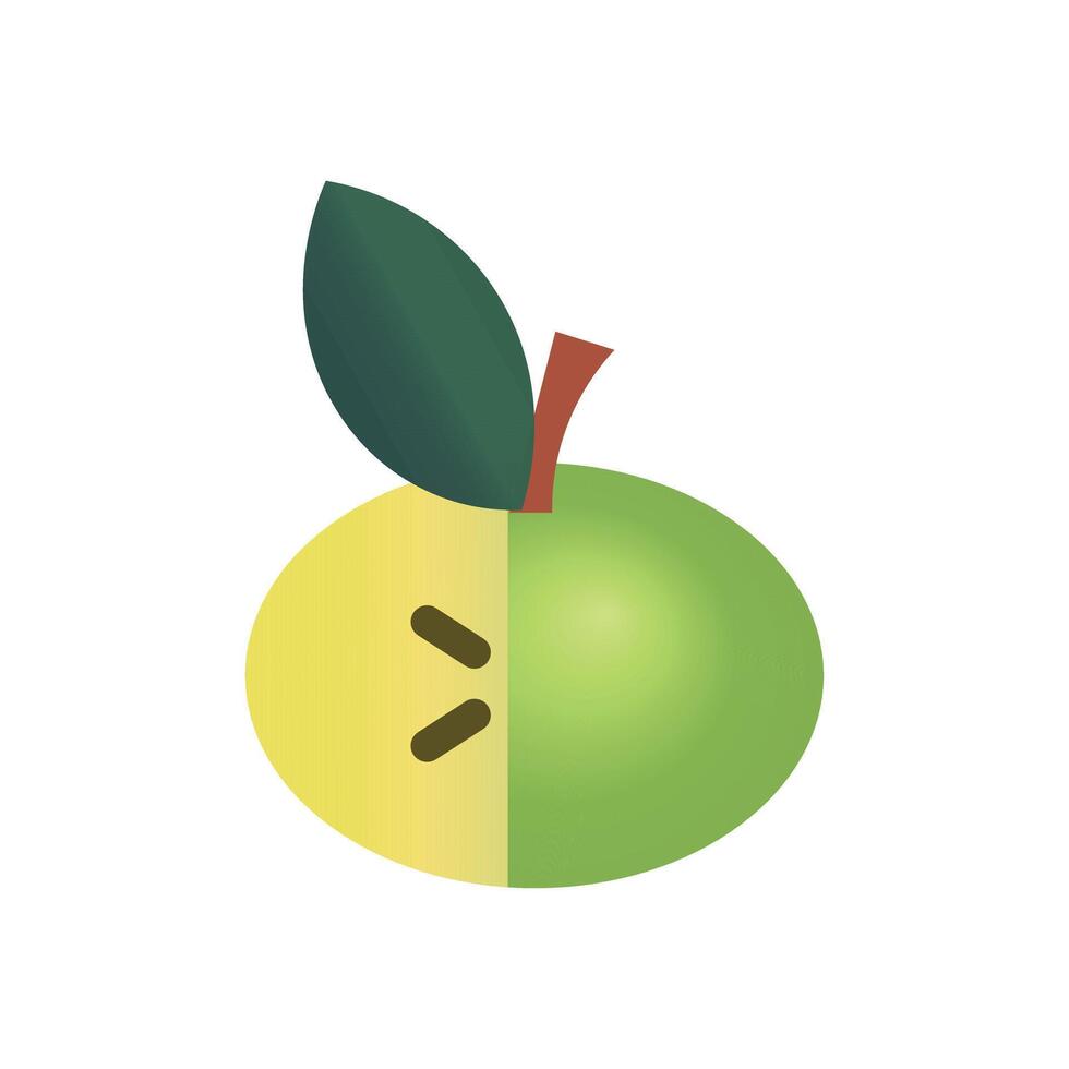 Cartoon icon of a sliced apple, isolated on white background. vector