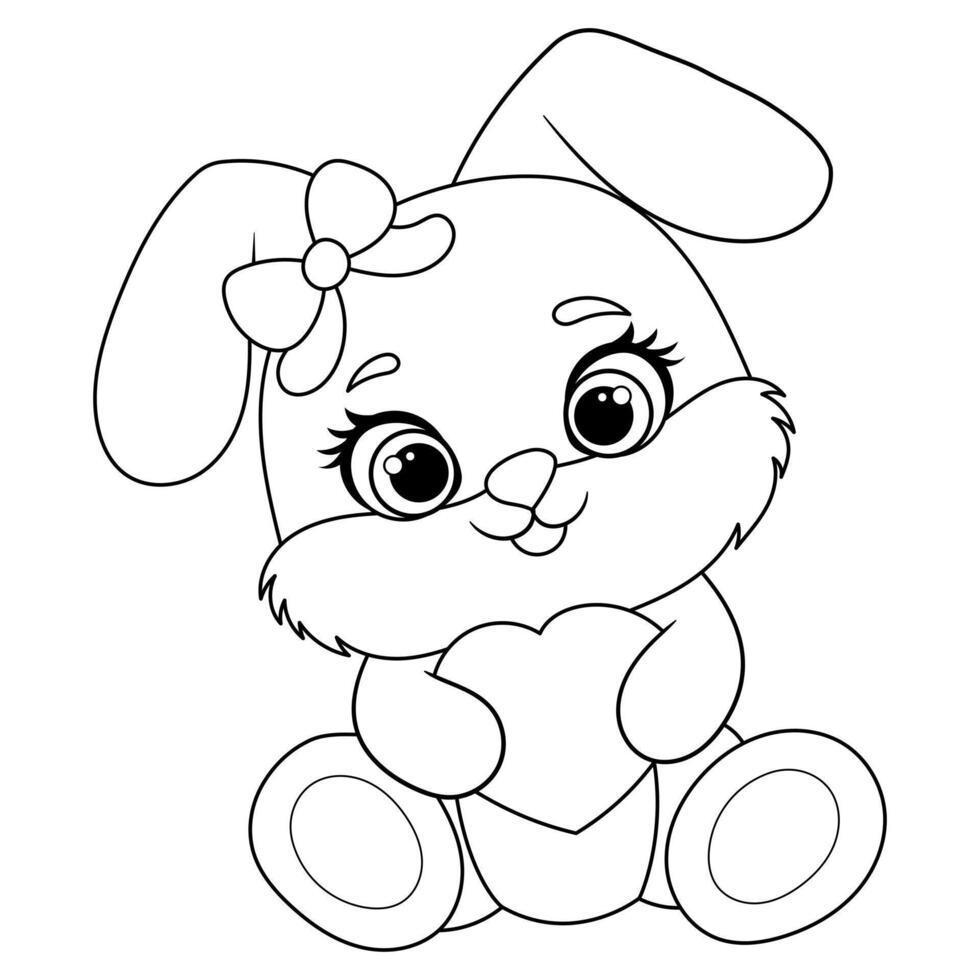 rabbit with a heart bunny vector